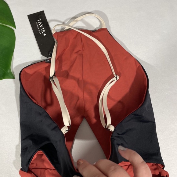 NWT TAVIK‎ [ XS ] Lela Colorblock Cut-Out One Piece Swimsuit in Rust/ Black - Picture 10 of 13